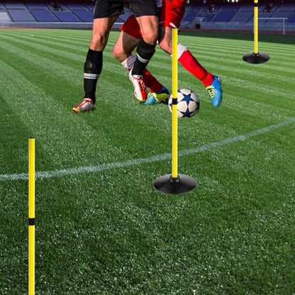 TNZMART 3.3FT Training Agility Poles Detachable Soccer Training Sticks Multi-Purpose Slalom Boundary Poles with Rubber Bases - color: Yellow