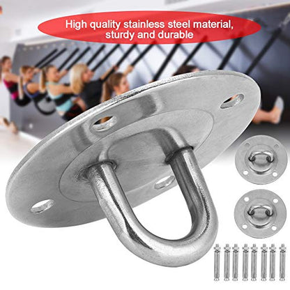 HERCHR 2pcs Battle Rope Anchor Wall Mount for Suspension Straps, Yoga Swing Ceiling Mount Brackets, Body Weight Strength Training System, Yoga Swing Hammock