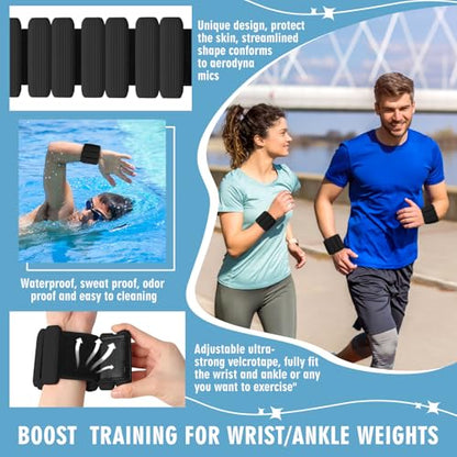 Wrist Weights, Adjustable Wrist Ankle Weights for Women and Men (1 lb Each), 2Pack Wearable Silicone Bracelets Suitable for Walking, Yoga, and Gym, Arm & Leg Workout, 2lb - color: Black