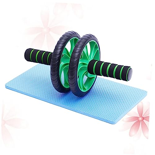 Dual Wheel Abdominal Roller with Knee Pad Device for Core Strength and Muscle Building Lightweight and Portable Green Ab Wheel for Home Workouts