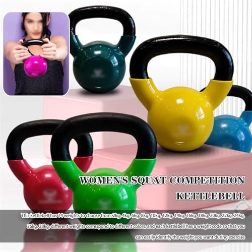 Kettlebell Weights Women's Squat Competition Kettle Bells, Gym Strength Training Dumbbell, Non-Slip Handle, Swing/Pull/Push-up(18kg)