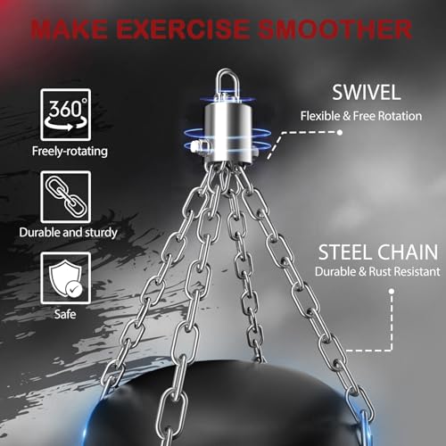Mesetast Punching Bag for Adults, 4ft Heavy Boxing Bag Set with 12 OZ Gloves for MMA Karate Kickboxing Boxing - Unfilled - color: 1.Black