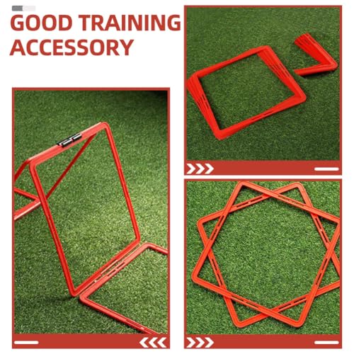 Yardwe 6pcs Square Agility Rings Speed Rings Youth Agility Footwork Training and Speed Hurdles Ladder Fitness Equipment Sport Workout Home Gym