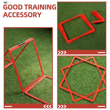 Yardwe 6pcs Square Agility Rings Speed Rings Youth Agility Footwork Training and Speed Hurdles Ladder Fitness Equipment Sport Workout Home Gym
