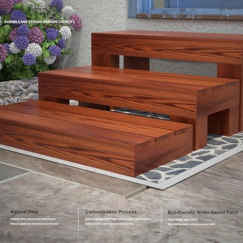Step Bed Platform for Adults and the Elderly, Solid Wood Mobility Stepping Stools, Non-Slip Prefab Porch Steps for Outdoor Use(60 * 30 * 11.5cm)