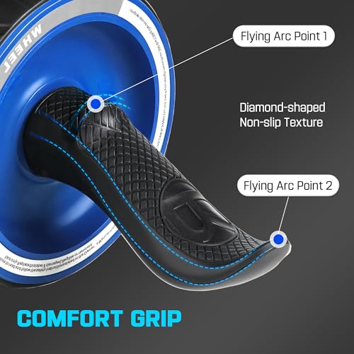 Ab Roller Wheel with Knee Pad Mat,Automatic Rebound Abdominal Wheel Abs Workout Equipment,Home Gym Equipment,No Noise Ab Wheel for Men&Women Abdominal