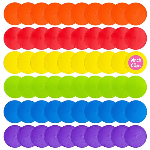 Poly Spots Spot Markers 4.72 Inch & 9 Inch Non Slip Floor Dots - style: 9inch 60pcs