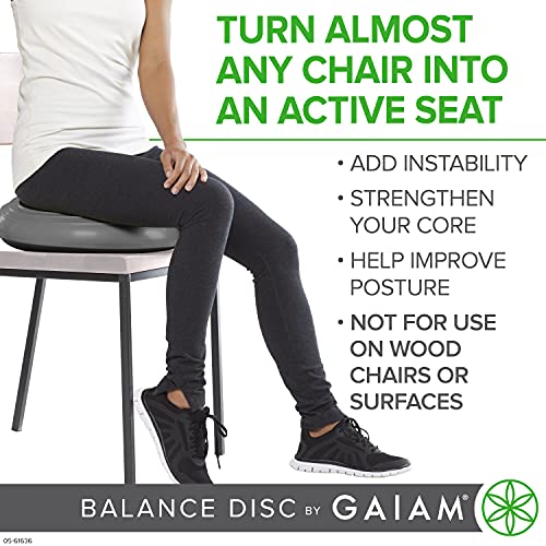 Gaiam Balance Disc Wobble Cushion, 16", Core Stability Seat - color: Black
