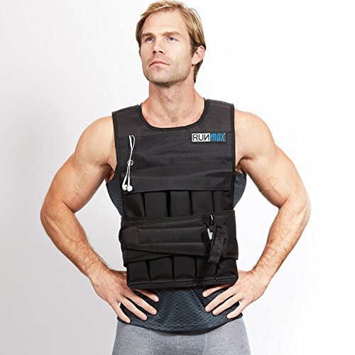 RUNmax 20LBS - 150LBS Adjustable Weighted Vest Wtih Shoulder Pads Option for Men and Women - size: 40 lbs WITHOUT SHOULDER PADS