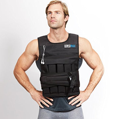 RUNmax 20LBS - 150LBS Adjustable Weighted Vest Wtih Shoulder Pads Option for Men and Women - size: 50 lbs WITHOUT SHOULDER PADS