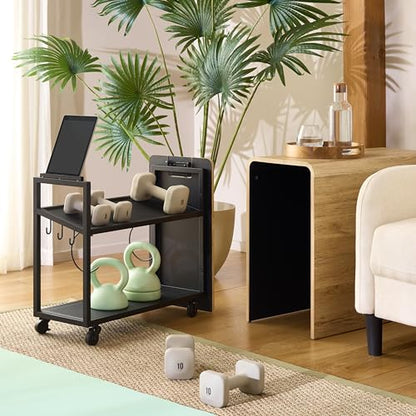 SEI Furniture - Sidekick Sport Equipment Rolling Rack - Transitional Design, Metal and Wood - Ideal for Bedroom, Living Room (HZ0123)
