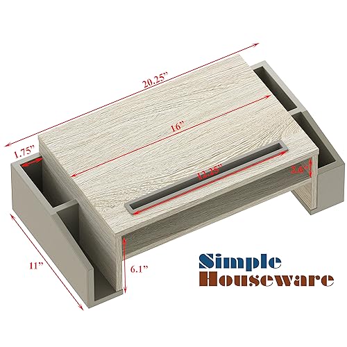 Simple Houseware Desk Monitor Stand Riser w/ Adjustable Tray, Maple - color: Maple