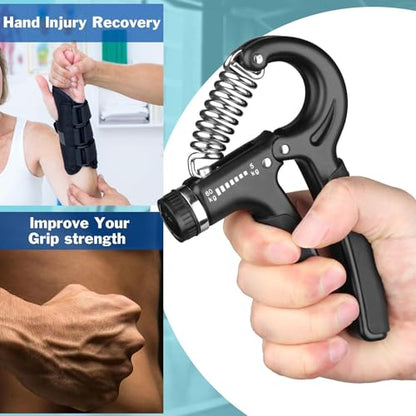 3-in-1 Fitness Power Pack - Resistance Bands Set 5 Pcs + Speed Jump Rope + Adjustable Hand Grip – Full Body Workout Combo for Cardio, Strength & Weight Loss at Home or Gym