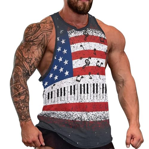 BIVENANT Skull Shirts for Men Novelty Mens Skull Tank Top Big and Tall Tank Tops Graphic Tees Shirt - color: Camo Flag 31, size: 5X-Large