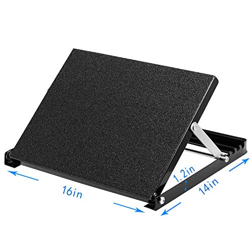 Professional Steel Calf Stretcher, Adjustable Ankle Incline Board and Stretch Board, Slant Board with Full Non-Slip Surface, 16" x 14", 4 Positions (500 LB Capacity)