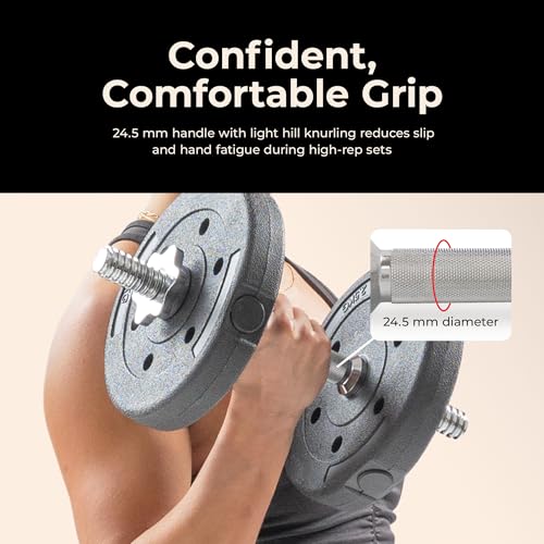 Sunny Health & Fitness Threaded Dumbbell w/Star-Lock Collars, 14"- 24" Pair - style: 14-Inch Premium