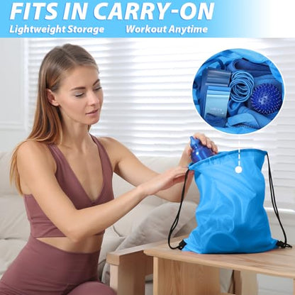 17 Pcs Home Pilates Kit with Resistance Bands 6 Tube Pedal Puller Resistance Band Set for Women Weight Loss Leg Training Workout Equipment Gym Exercise Equipment Beginners Yoga - color: Blue