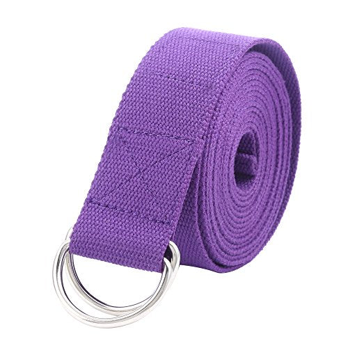 Gelante Fitness Exercise Yoga Strap - Durable Cotton 10 Feet Long - color: Purple