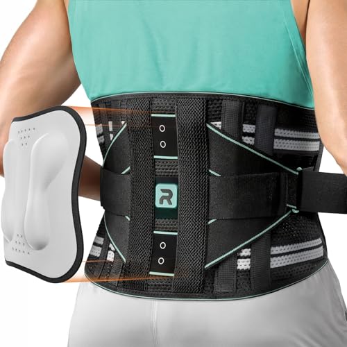 Rakiie Back Brace for Lower Back Pain Relief with 8 Stays - color: Blue, size: Medium