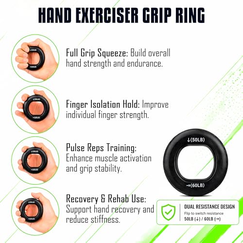 Flex Bars Training Kit with Hand Therapy Ring and Finger Exerciser - 4 Resistance Bars Set for Elbow Therapy and Grip Strength - Relieves Tennis Elbow Pain - Flex Bars for Physical Therapy