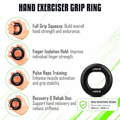 Flex Bars Training Kit with Hand Therapy Ring and Finger Exerciser - 4 Resistance Bars Set for Elbow Therapy and Grip Strength - Relieves Tennis Elbow Pain - Flex Bars for Physical Therapy