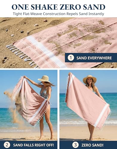 LANE LINEN Beach Towels 4 Pack - Beach Towels Oversized, Pre-Washed Extra Large Beach Towel, Quick Dry, No Sand Beach Towel, Pool Towels for Adults, 39"x71" - Quartz Pink - color: 24: Quartz Pink, size: Pack of 4