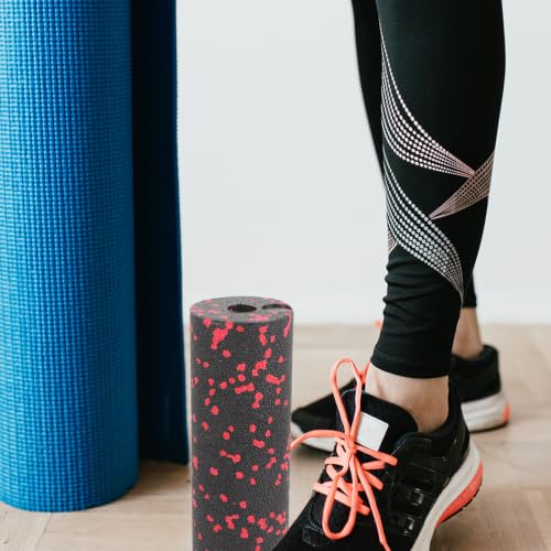 Compact Foam Roller Massage Column, Hollow Portable Muscle Relaxation Roller for Fitness and Physical Therapy, Red Handheld Sports Massage Tool for Travel and Home Use