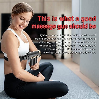 cotsoco Massage Gun Deep Tissue for Pain Relief with 4 Massage Heads & 6 Speeds, Electric Mini Handheld Body Massager for Any Pain Relief, Best Gifts for Dad and Mom - color: Gold