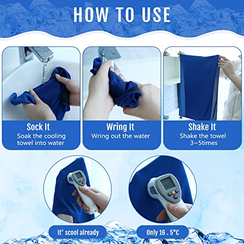 Hosuly 30 Pack Cooling Towels 40"x12" - color: Dark Blue