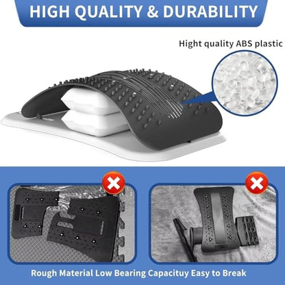 Adjustable Back Stretcher for Lower Back Pain Relief, Lumbar Support & Spinal Decompression Device for Lower Back Pain Relief, Posture Corrector, Scoliosis, Spinal Decompression Support Device (White)