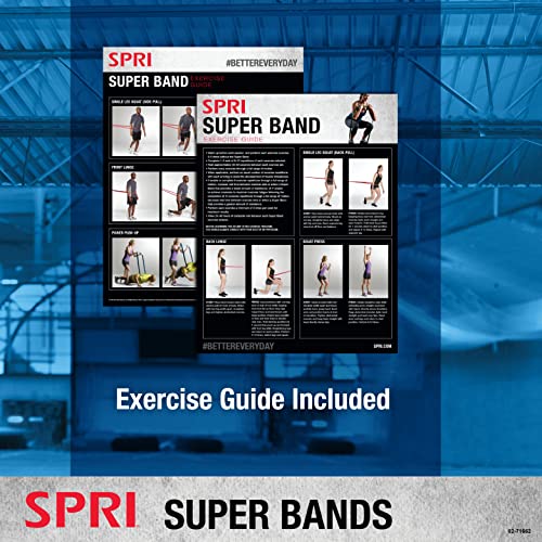 SPRI Superbands - Resistance Band for Assisted Pull-ups, Core Fitness, and Strength Training Resistance Exercises - Versatile Tool for Flexibility, Stamina, and Balance - 1", Red