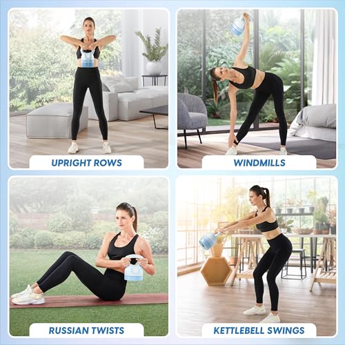 Yes4All Kettlebell Sets - Adjustable Kettlebell Set for Strength Training - Kettlebells Adjustable Weight for Versatile Workouts - color: D. Teal, style: B. Pair/Combo