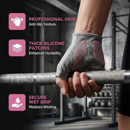 CAMBIVO Workout Gloves for Men & Women, Weight Lifting Gloves with Wrist Support, Non Slip Grip, Breathable Gym Gloves for Training, Crossfit, Pull Ups, Cycling, Fitness, Home