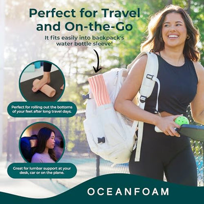 Oceanfoam Ripple Roller - Small Foam Roller for Physical Therapy (Blush) - color: Blush