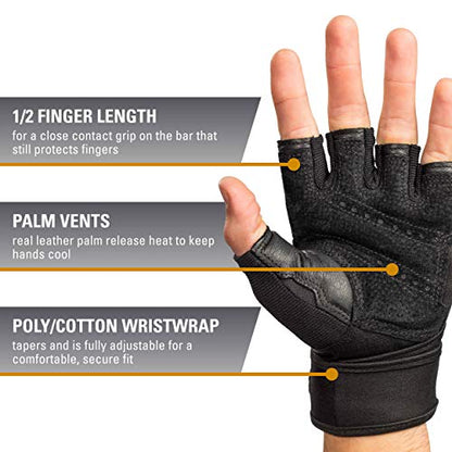Pro Wristwrap Weightlifting Gloves - size: Men's Medium