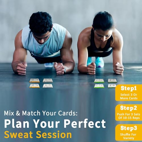 Bodyweight Workout Cards, 62 Exercises Cards Deck Large Size 5" x 3.5" Fitness Cards for Women & Men, Beginner Fitness Guide to Training Exercises at Home or Gym (Bodyweight,Vol 2) - style: Bodyweight Vol2