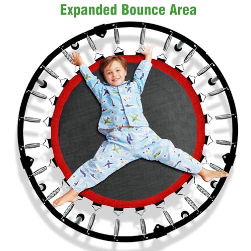 RAVS 40"/48" Foldable Mini Trampoline with Adjustable Handle for Adults - color: Green, size: 40 inch
