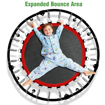 RAVS 40"/48" Foldable Mini Trampoline with Adjustable Handle for Adults - color: Green, size: 40 inch