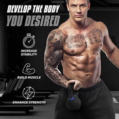 Yes4All Powder Coated Cast Iron Kettlebell, Single Deep Blue, 40 KG / 88 LB - color: Dark Blue, style: B. Pair
