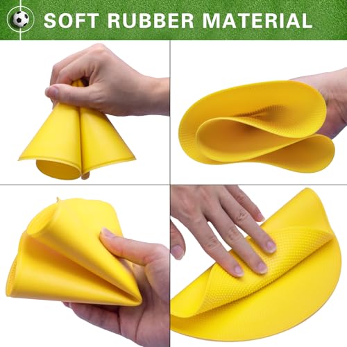 Poly Spot Markers 4inch/9 inch Non-Slip Rubber Agility Markers Flat Field Cones Floor Dots for Football, Soccer, Basketball Training Markers, School Activities, Exercise Drills, Social Distancing - style: 9inch 30Pcs(Yellow)