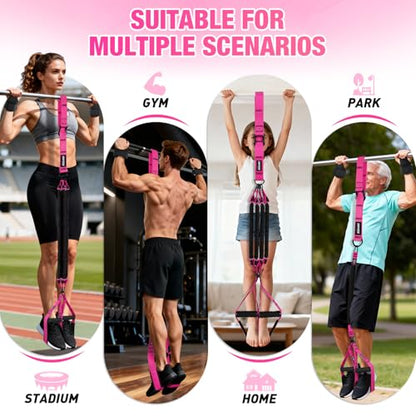 Upgraded Pull Up Assistance Bands for Women, Heavy Duty Resistance Bands with Handles, Exercise Band with Door Anchor, Workout Band Set for Pull Up Bar, Full Body Sculpting,Muscle Training, Home Gym
