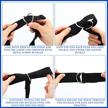 6 Pcs Yoga Strap for Stretching 8 Ft Yoga Exercise Adjustable Straps Bands with Safe Adjustable D Ring Buckle for Pilates Gym Workouts Fitness Improves Sitting Posture