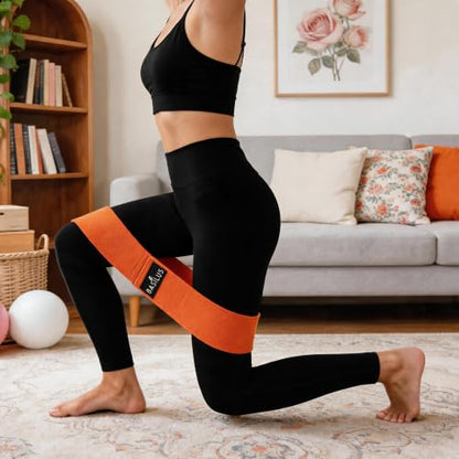 3-Pack Fabric Resistance Bands for Legs & Glutes – Exercise Bands for Workout, Strength Training, Yoga, Pilates & Fitness - color: Terracotta, Fuchsia Crush, Royal Amethyst