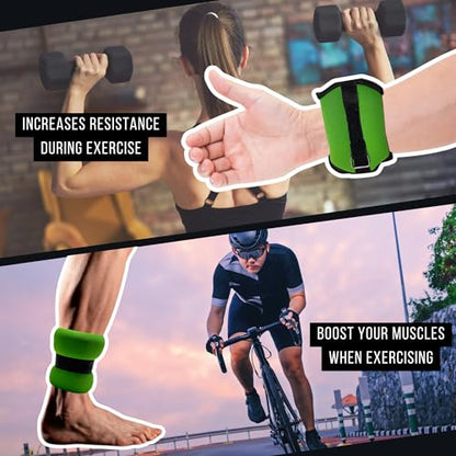 FUXION Adjustable Ankle Weights 1.5/2.0/2.5 lbs Pair, Fully Adjustable for Ankle Wrist Arm or Leg, for Training Warm-up Pilates Gym Accessories