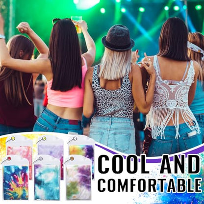 Peryiter 6 Pack Cooling Towels for Neck and Face 40 x 12 Inch Cooling Rag Ice Sweat Towels for Biking Hiking Running Yoga Golf Sport Gym Workout Gardening(Tie Dye Style)