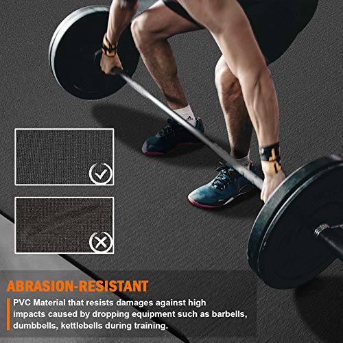 Large Exercise Mat 8'x5'|12'x6'|6'x4'|6'x2' Workout Mat for Home Gym Mats Exercise Heavy Duty Gym Flooring Fitness Mat Large Yoga Mat Cardio Mat for Weightlifting, Jump Rope, MMA, Shoe-Friendly