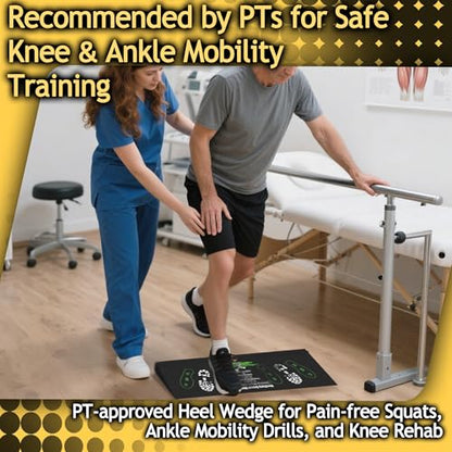 Squat Wedge Height-Adjustable Slant Board: 2Pcs Wide Wedges for Weightlifting Leg Glute Workout Improve Strength and Mobility for Gym Home