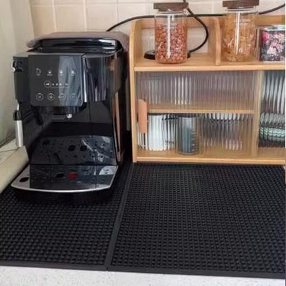 2 Pcs Rubber Bar Mat 18x12 In, Thick Durable Anti-slip Rubber Bar Spill Mat, Premium PVC Service Pad for Kitchen, Restaurant, Countertop, Hotel, Beverages, Black - size: (18"x12"-2Pcs)