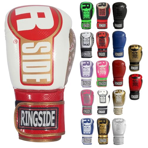 Ringside Apex Bag Gloves, IMF-Tech Boxing Gloves with Secure Wrist Support, Synthetic Boxing Gloves for Men and Women - color: White/Red, size: Small-Medium