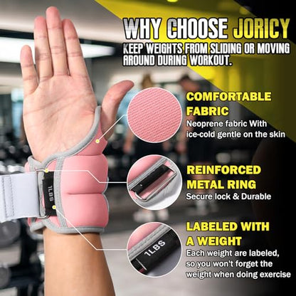 Wrist Weights with Thumb Loops Lock for Women Men 1 Pair 2 3 4 5 6 LBS Arm Weight Ankle Weights Weighted Gloves for Running Walking Jogging Physical Therapy Home Gym Fitness Workout Cardio Exercises